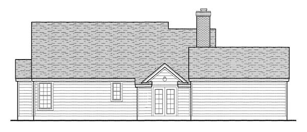 Country, Southern House Plan 95737 with 3 Beds, 2 Baths, 2 Car Garage Rear Elevation