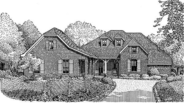 Country, European House Plan 95740 with 3 Beds, 4 Baths, 2 Car Garage Elevation