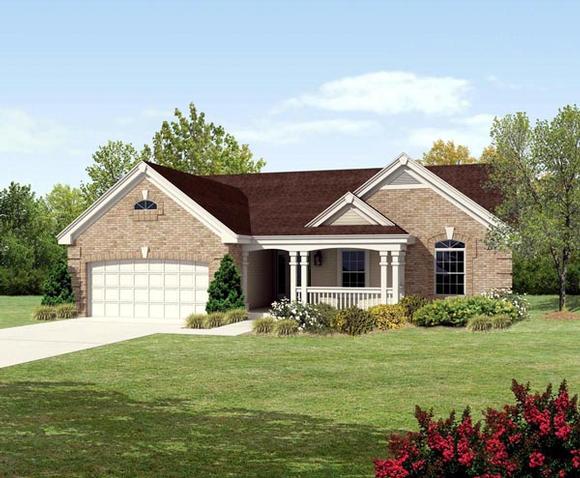 Country, Traditional House Plan 95801 with 3 Beds, 2 Baths, 2 Car Garage Elevation