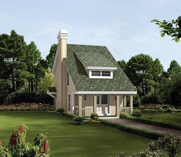 Bungalow, Cabin, Cottage, Country, Traditional House Plan 95817 with 2 Beds, 2 Baths Elevation