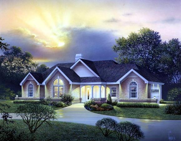Country, Craftsman, Ranch, Traditional House Plan 95823 with 4 Beds, 3 Baths, 2 Car Garage Elevation