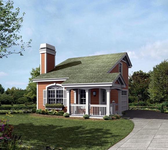 Country House Plan 95829 with 1 Beds, 2 Baths, 1 Car Garage Elevation
