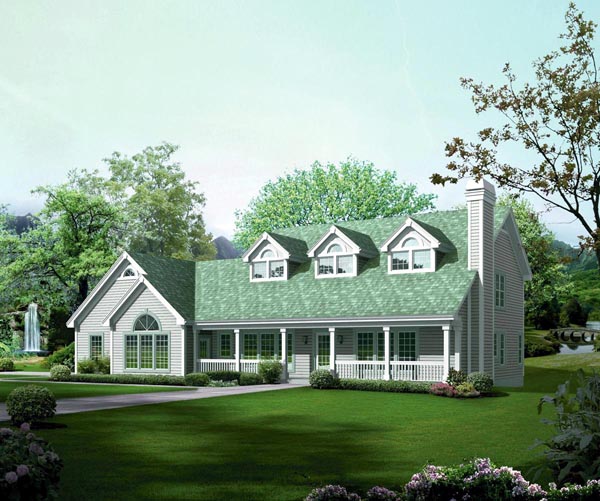 Contemporary, Country Plan with 3346 Sq. Ft., 5 Bedrooms, 6 Bathrooms, 2 Car Garage Elevation