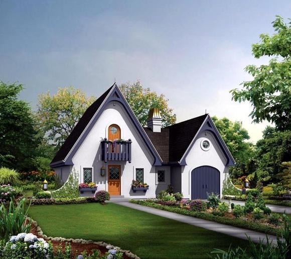 Country House Plan 95855 with 1 Beds, 1 Baths, 1 Car Garage Elevation