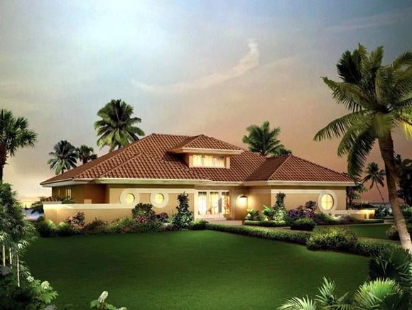 Contemporary, Florida, Ranch, Southwest House Plan 95857 with 2 Beds, 2 Baths, 2 Car Garage Elevation