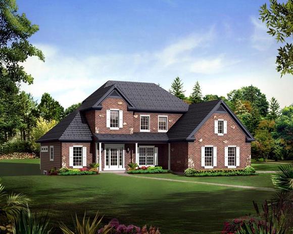 Country, Craftsman, Traditional House Plan 95898 with 3 Beds, 3 Baths, 2 Car Garage Elevation