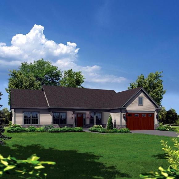 Country, Ranch, Traditional House Plan 95910 with 3 Beds, 2 Baths, 2 Car Garage Elevation