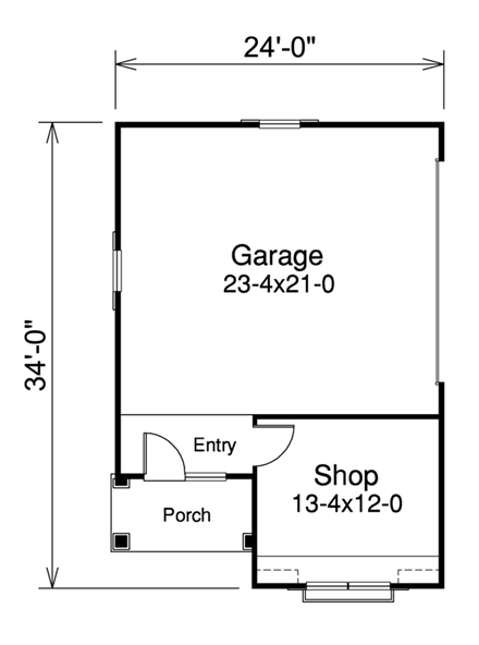 2 Car Garage Plan 95913 First Level Plan