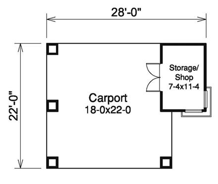 2 Car Garage Plan 95916 First Level Plan