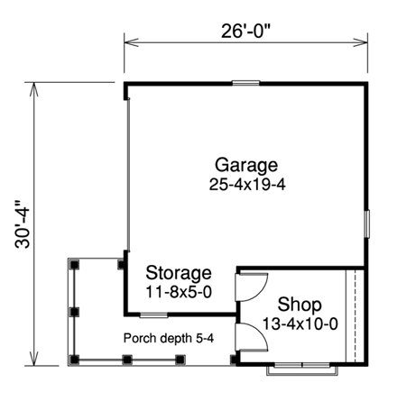 2 Car Garage Plan 95917 First Level Plan