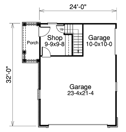 2 Car Garage Apartment Plan 95918 First Level Plan