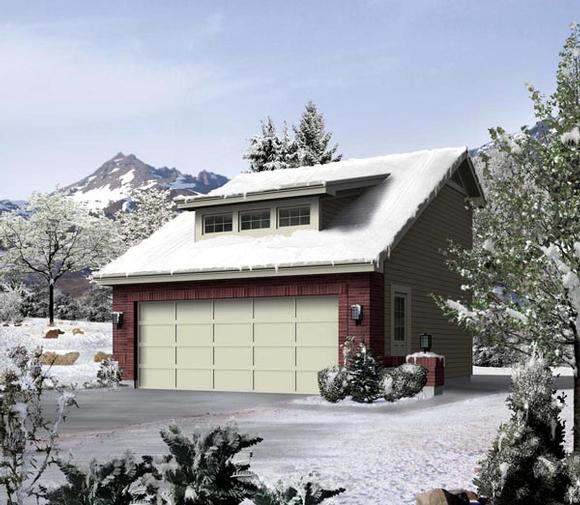 2 Car Garage Plan 95920 Elevation