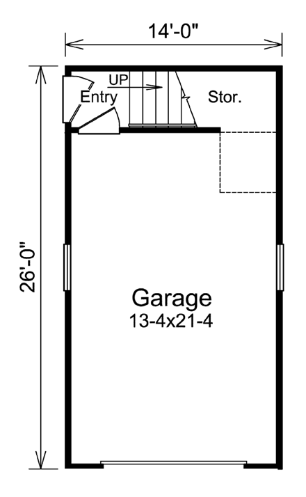 1 Car Garage Plan 95925 First Level Plan