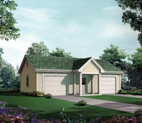 2 Car Garage Plan 95929 Elevation