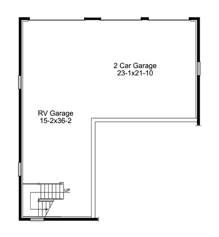 4 Car Garage Plan 95931, RV Storage First Level Plan