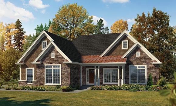 Country, Craftsman, Traditional House Plan 95959 with 3 Beds, 2 Baths, 2 Car Garage Elevation