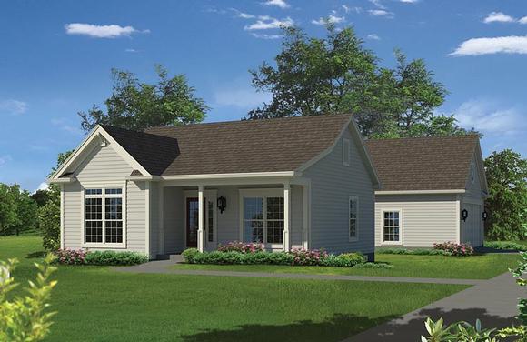 Ranch, Traditional House Plan 95971 with 2 Beds, 1 Baths, 2 Car Garage Elevation