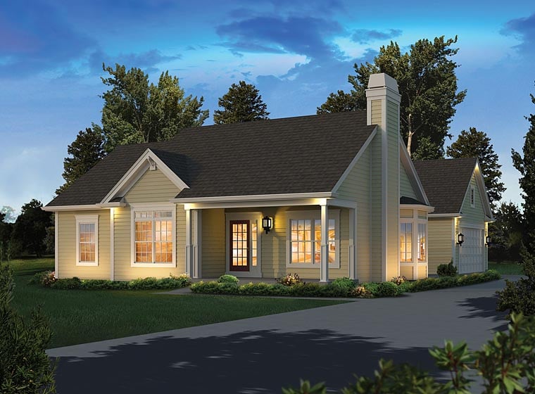 Ranch, Traditional House Plan 95973 with 3 Beds, 2 Baths, 2 Car Garage Elevation