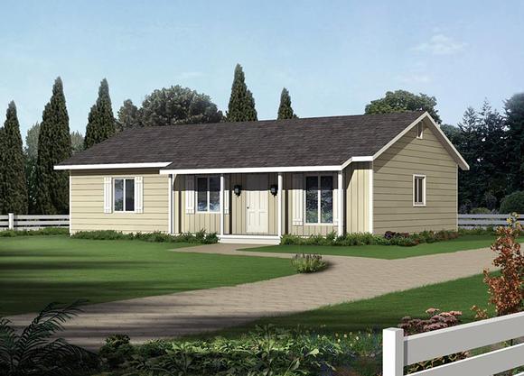 Country, Ranch House Plan 95984 with 3 Beds, 2 Baths Elevation