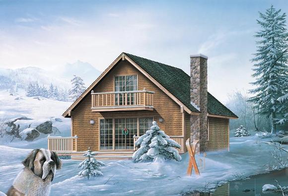 Cabin, Contemporary, Traditional House Plan 95993 with 4 Beds, 2 Baths Elevation
