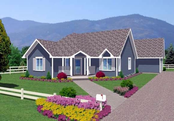 Traditional House Plan 96204 with 2 Beds, 2 Baths, 2 Car Garage Elevation