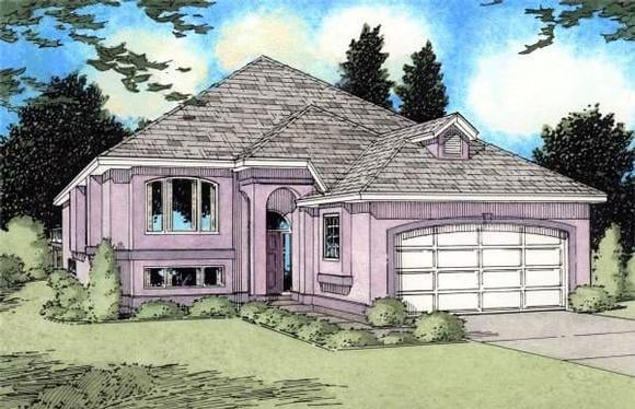 Traditional House Plan 96207 with 3 Beds, 2 Baths, 2 Car Garage Elevation