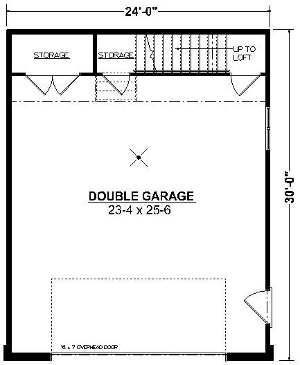 Traditional 2 Car Garage Plan 96208 Level One