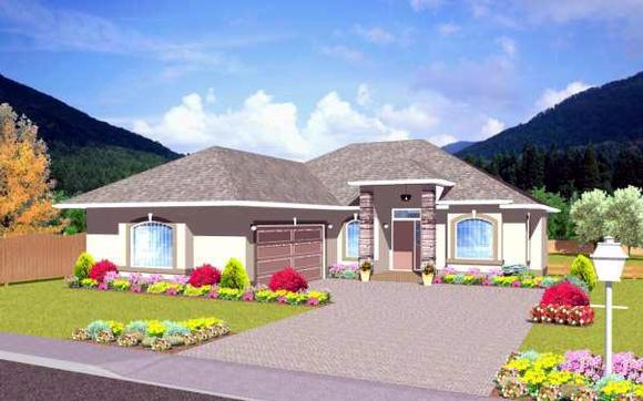 Traditional House Plan 96210 with 3 Beds, 2 Baths, 2 Car Garage Elevation