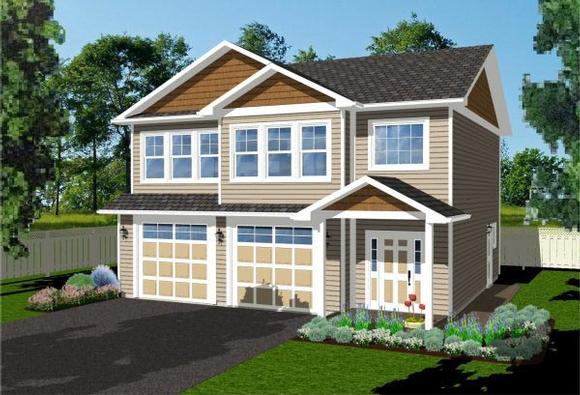 2 Car Garage Apartment Plan 96214 with 2 Beds, 2 Baths Elevation