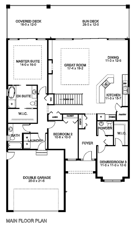 Mediterranean House Plan 96215 with 3 Beds, 5 Baths, 2 Car Garage First Level Plan
