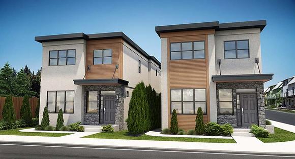 Contemporary Multi-Family Plan 96218 with 6 Beds, 4 Baths Elevation