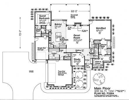European, French Country House Plan 96329 with 5 Beds, 5 Baths, 3 Car Garage First Level Plan