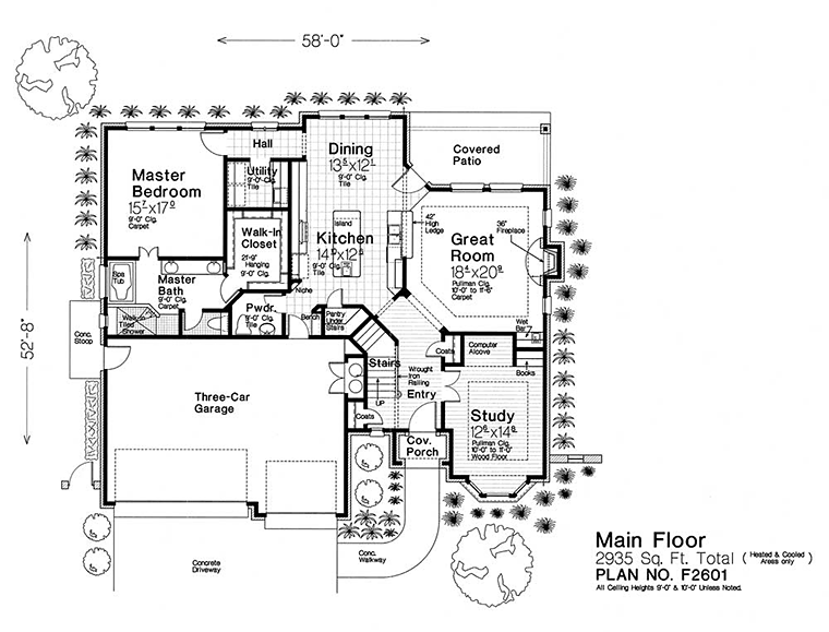 House Plan 96330 - French Country Style with 2935 Sq Ft, 3 Bed, 2