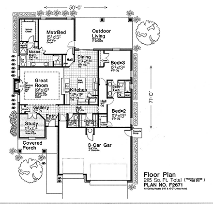 European, Traditional House Plan 96331 with 3 Beds, 3 Baths, 3 Car Garage First Level Plan