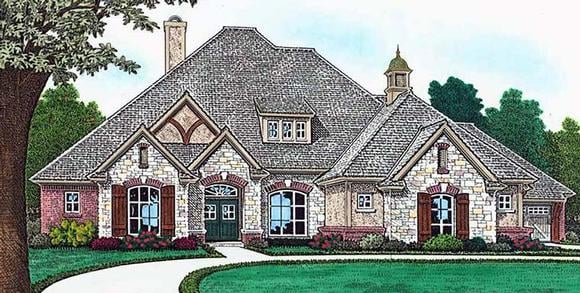 European, French Country House Plan 96336 with 4 Beds, 4 Baths, 4 Car Garage Elevation
