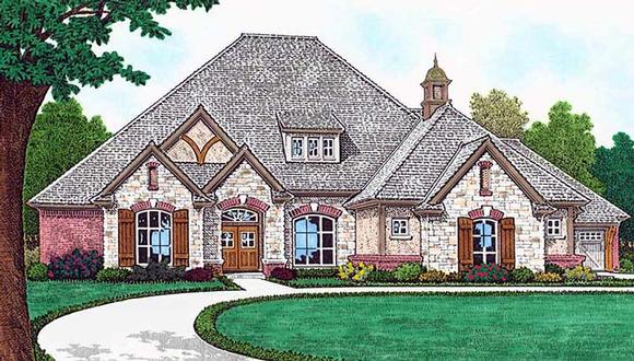 European, French Country House Plan 96338 with 4 Beds, 4 Baths, 3 Car Garage Elevation