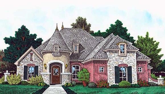 European, French Country House Plan 96339 with 4 Beds, 3 Baths, 3 Car Garage Elevation