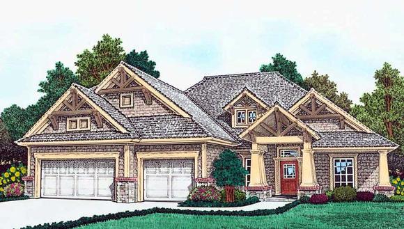 Bungalow, Craftsman, Southern House Plan 96342 with 3 Beds, 2 Baths, 3 Car Garage Elevation