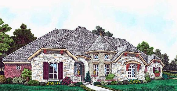 European, French Country House Plan 96343 with 4 Beds, 4 Baths, 4 Car Garage Elevation