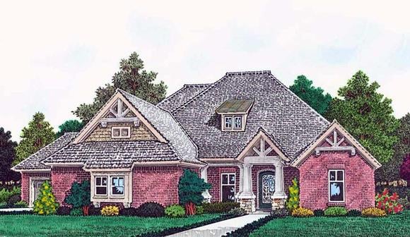 Country, European, French Country House Plan 96344 with 3 Beds, 4 Baths, 3 Car Garage Elevation
