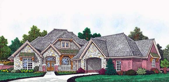 Craftsman, European, French Country House Plan 96345 with 4 Beds, 5 Baths, 4 Car Garage Elevation