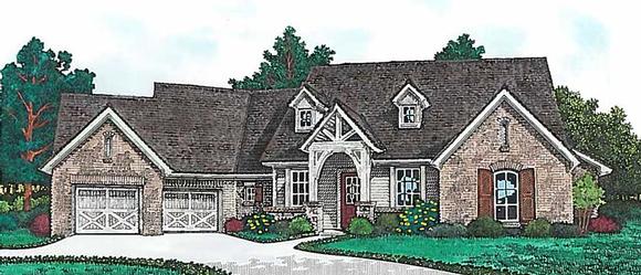 Country, European, Farmhouse, French Country, Ranch House Plan 96350 with 4 Beds, 4 Baths, 2 Car Garage Elevation