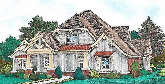 Craftsman, European, Farmhouse, French Country House Plan 96351 with 4 Beds, 4 Baths, 3 Car Garage Elevation