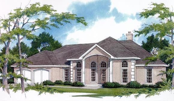 European, One-Story House Plan 96503 with 3 Beds, 2 Baths, 2 Car Garage Elevation