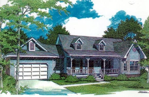 Country, One-Story House Plan 96513 with 3 Beds, 3 Baths, 2 Car Garage Elevation