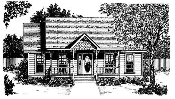 Craftsman, Traditional House Plan 96562 with 2 Beds, 2 Baths, 1 Car Garage Elevation