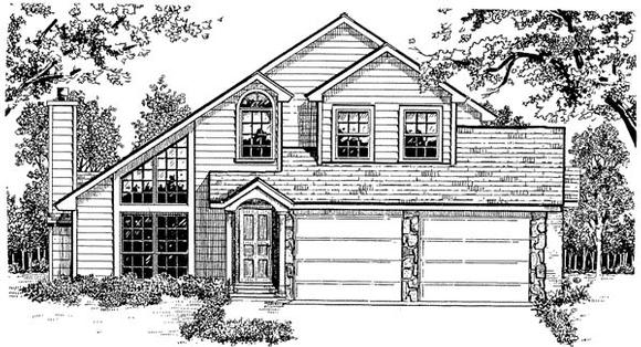 Contemporary, Traditional House Plan 96572 with 3 Beds, 2 Baths, 2 Car Garage Elevation