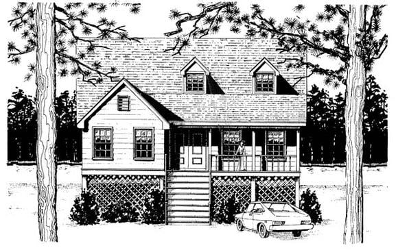 Cape Cod, Coastal, Country, Narrow Lot House Plan 96576 with 3 Beds, 2.5 Baths Elevation