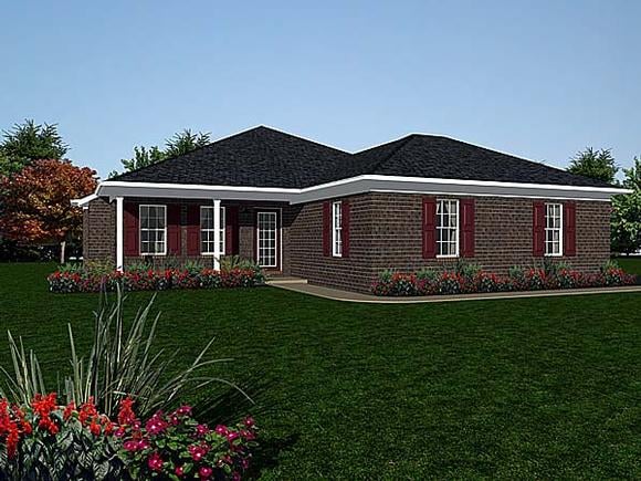 Traditional House Plan 96599 with 2 Beds, 2 Baths Elevation