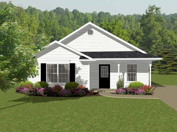 Traditional House Plan 96702 with 2 Beds, 1 Baths Elevation
